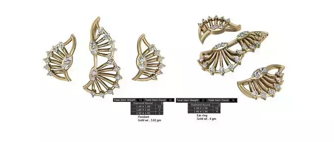 Women Earrings Pendants STL OBJ FBX Details