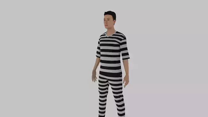 Prisoner man in prison uniform