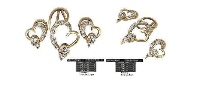 Women Earrings Pendants STL OBJ FBX Details 3D print model