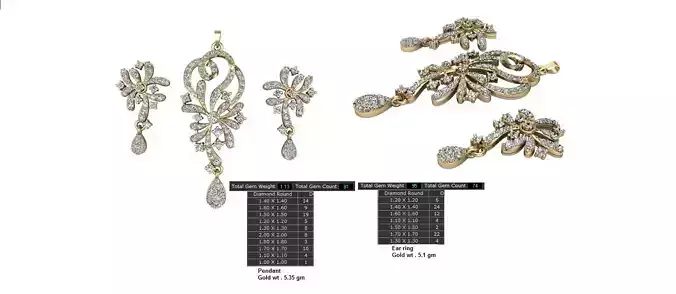 Women Earrings Pendants STL OBJ FBX Details
