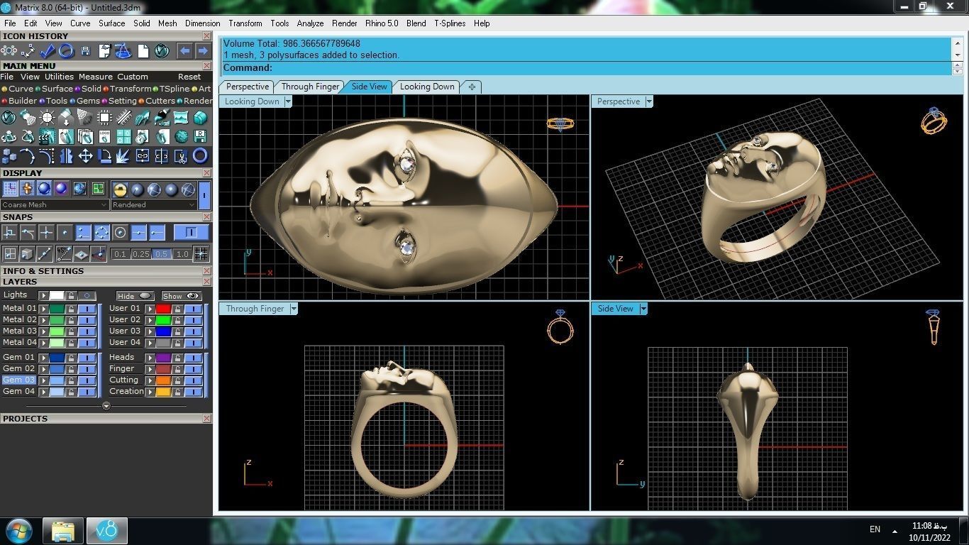 Face ring 3D print model_7