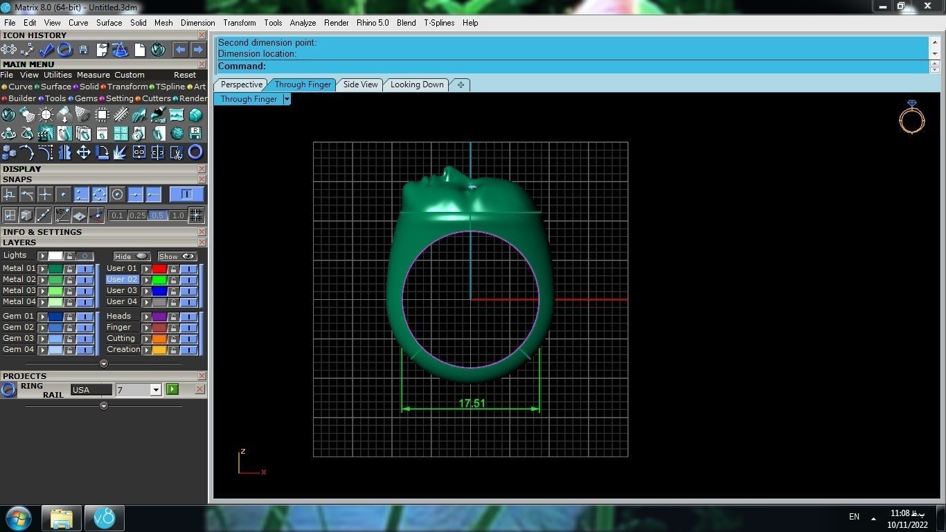 Face ring 3D print model_8