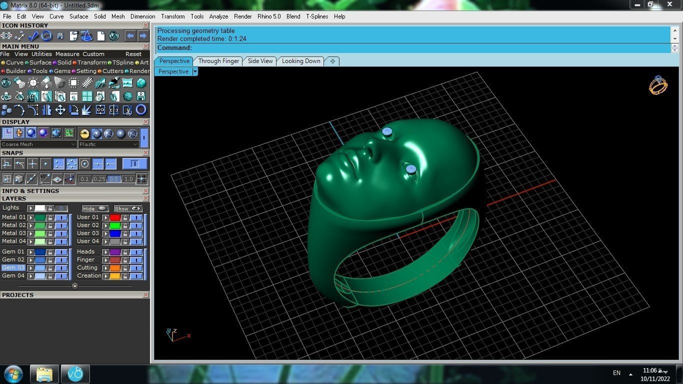 Face ring 3D print model_4