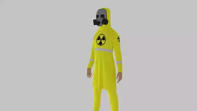 Radioactive Hazmat Suit Costume Man