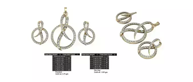Women Earrings Pendants STL OBJ FBX Details 3D print model