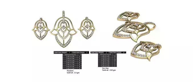 Women Earrings Pendants STL OBJ FBX Details 3D print model