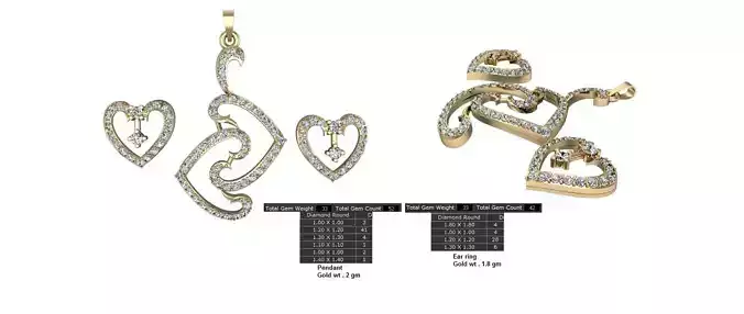 Women Earrings Pendants STL OBJ FBX Details 3D print model