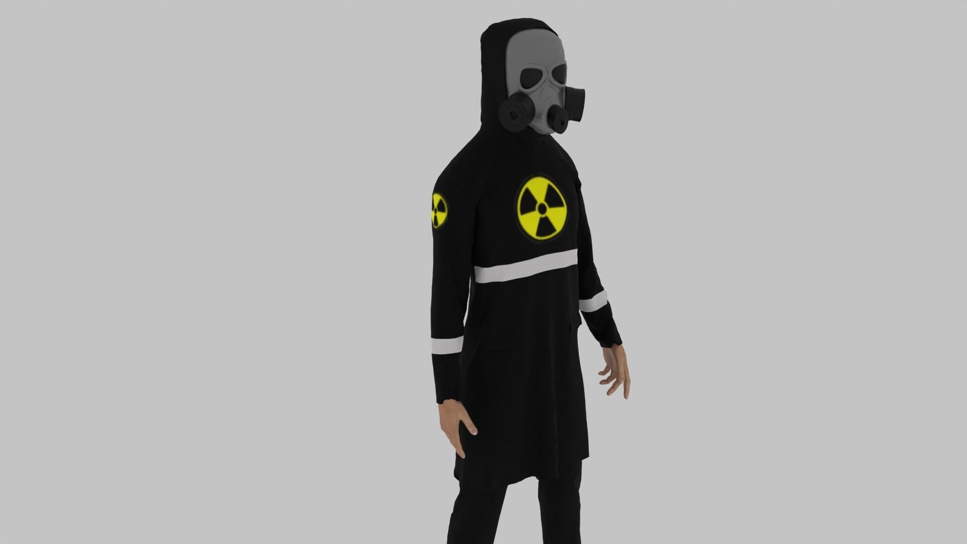 Radioactive Suit Costume Man Low-poly 3D model_2