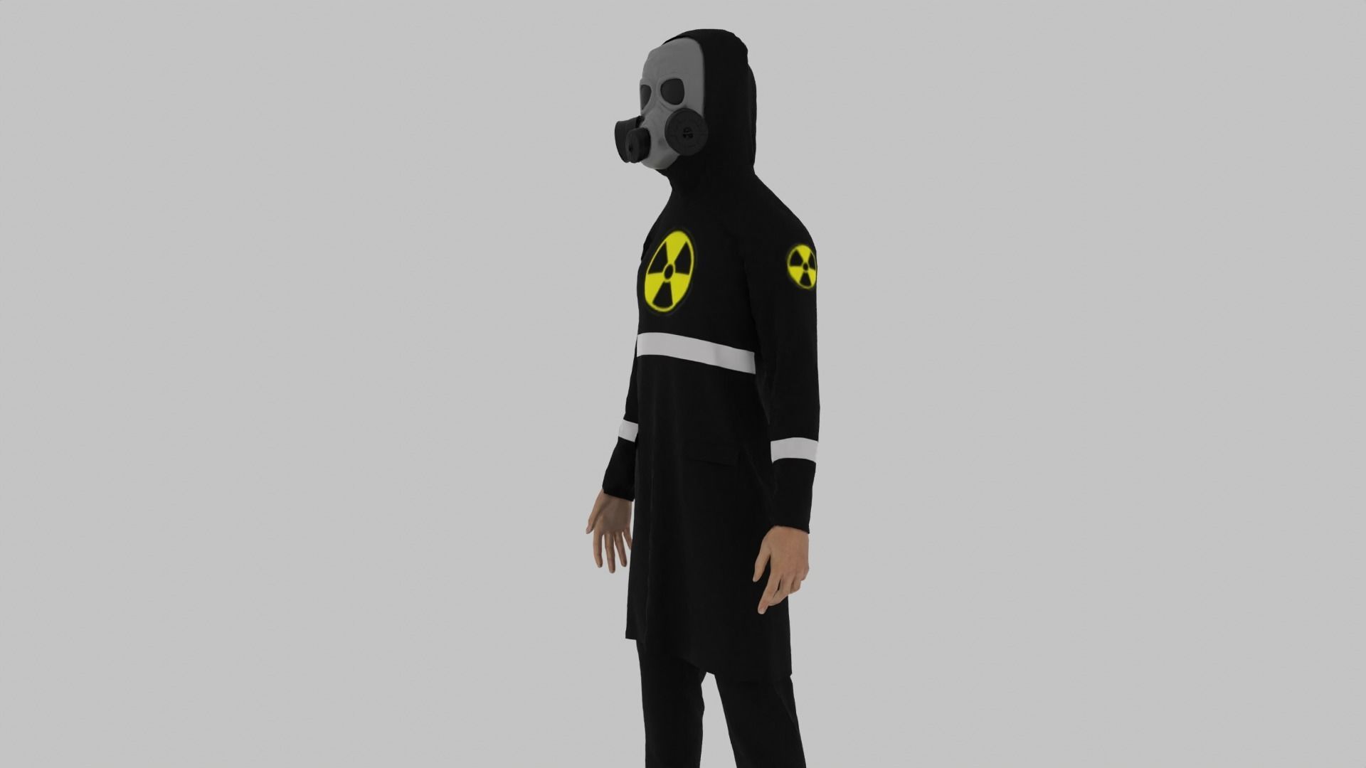 Radioactive Suit Costume Man Low-poly 3D model_7
