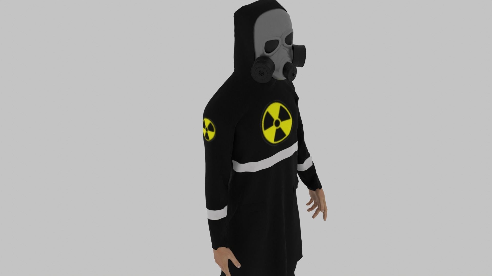 Radioactive Suit Costume Man Low-poly 3D model_5
