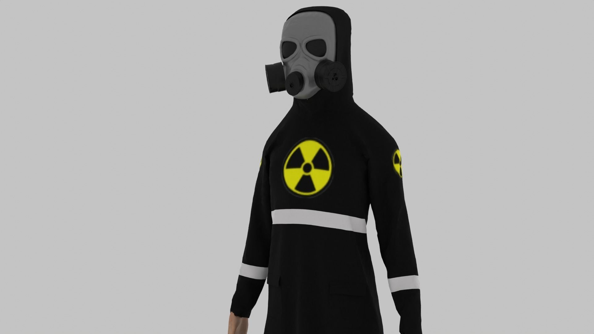 Radioactive Suit Costume Man Low-poly 3D model_3