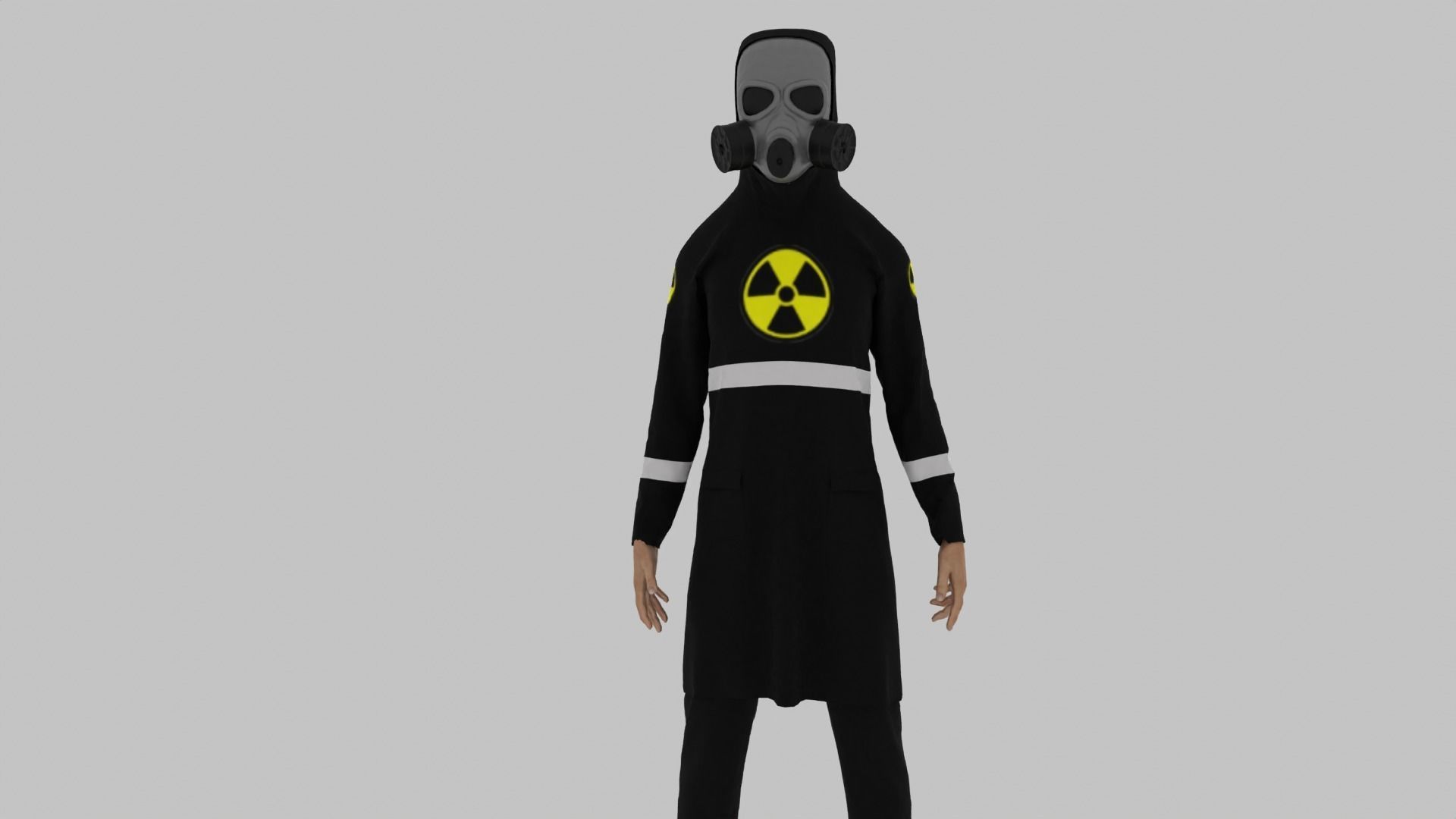Radioactive Suit Costume Man Low-poly 3D model_4