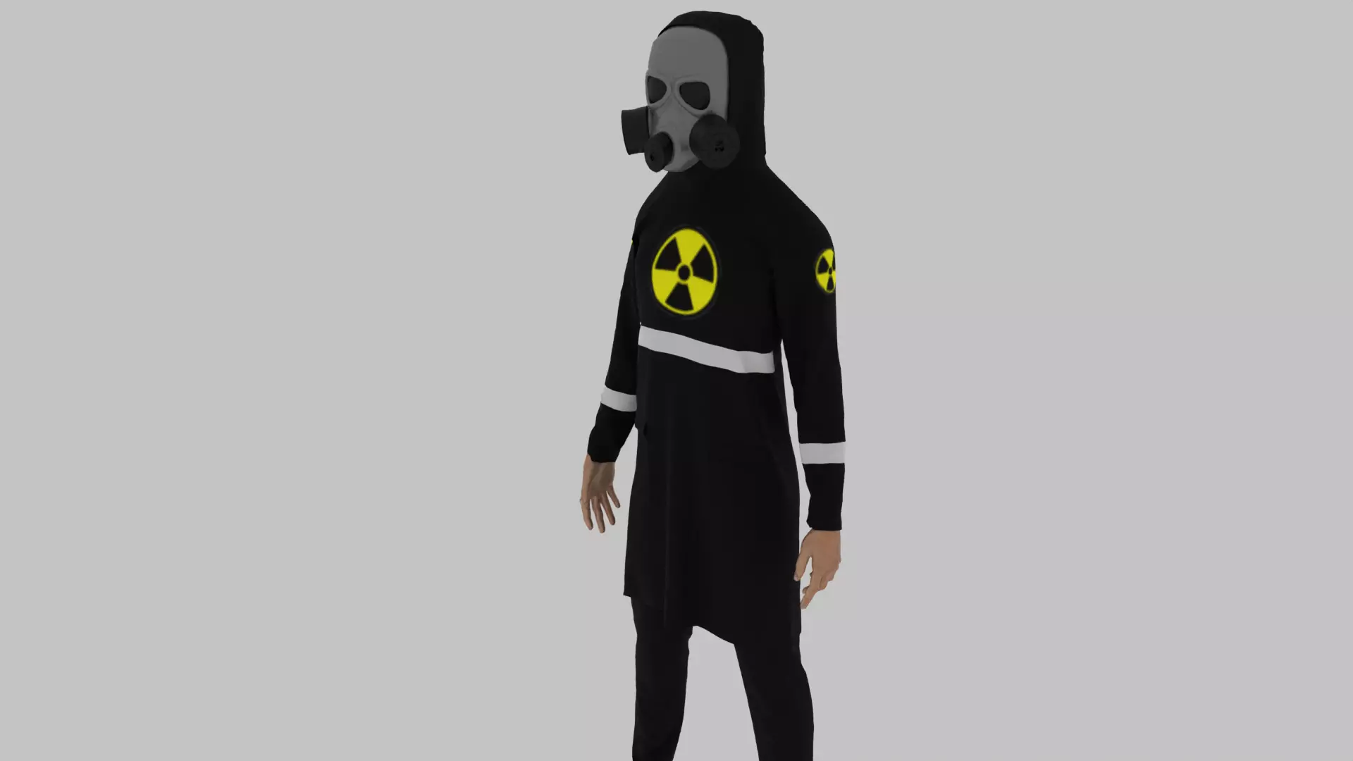 Radioactive Suit Costume Man Low-poly 3D model_0