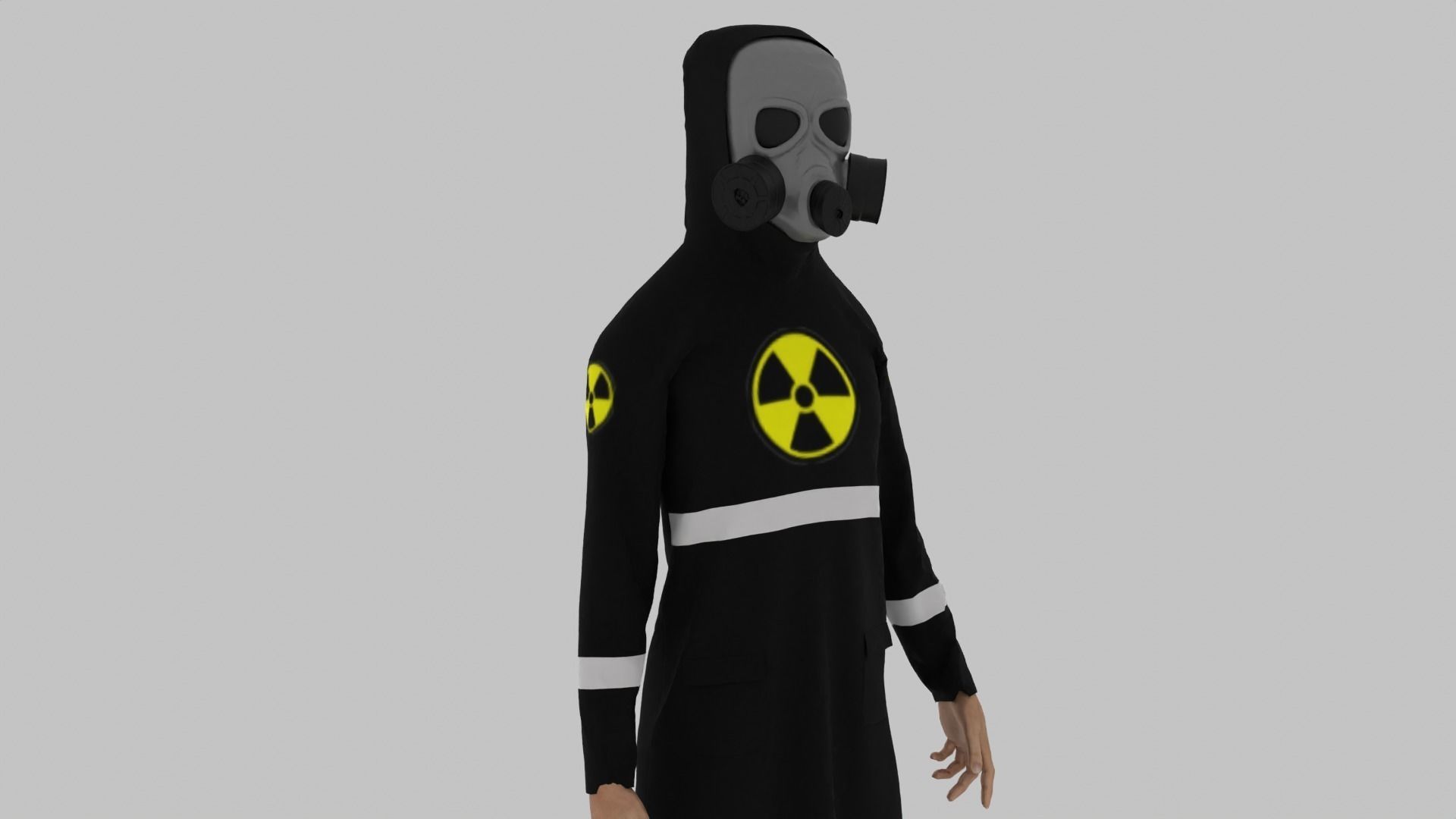 Radioactive Suit Costume Man Low-poly 3D model_6