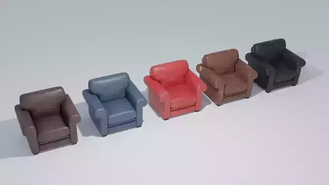 Ultimate Sofa Couch Set with 4K Textures Low-poly 3D model
