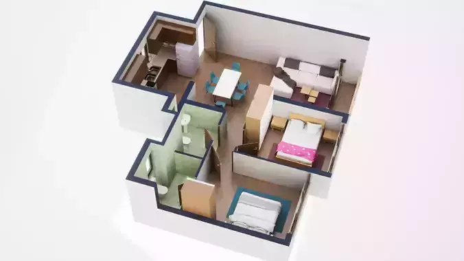 3D Floor Plan Model 34