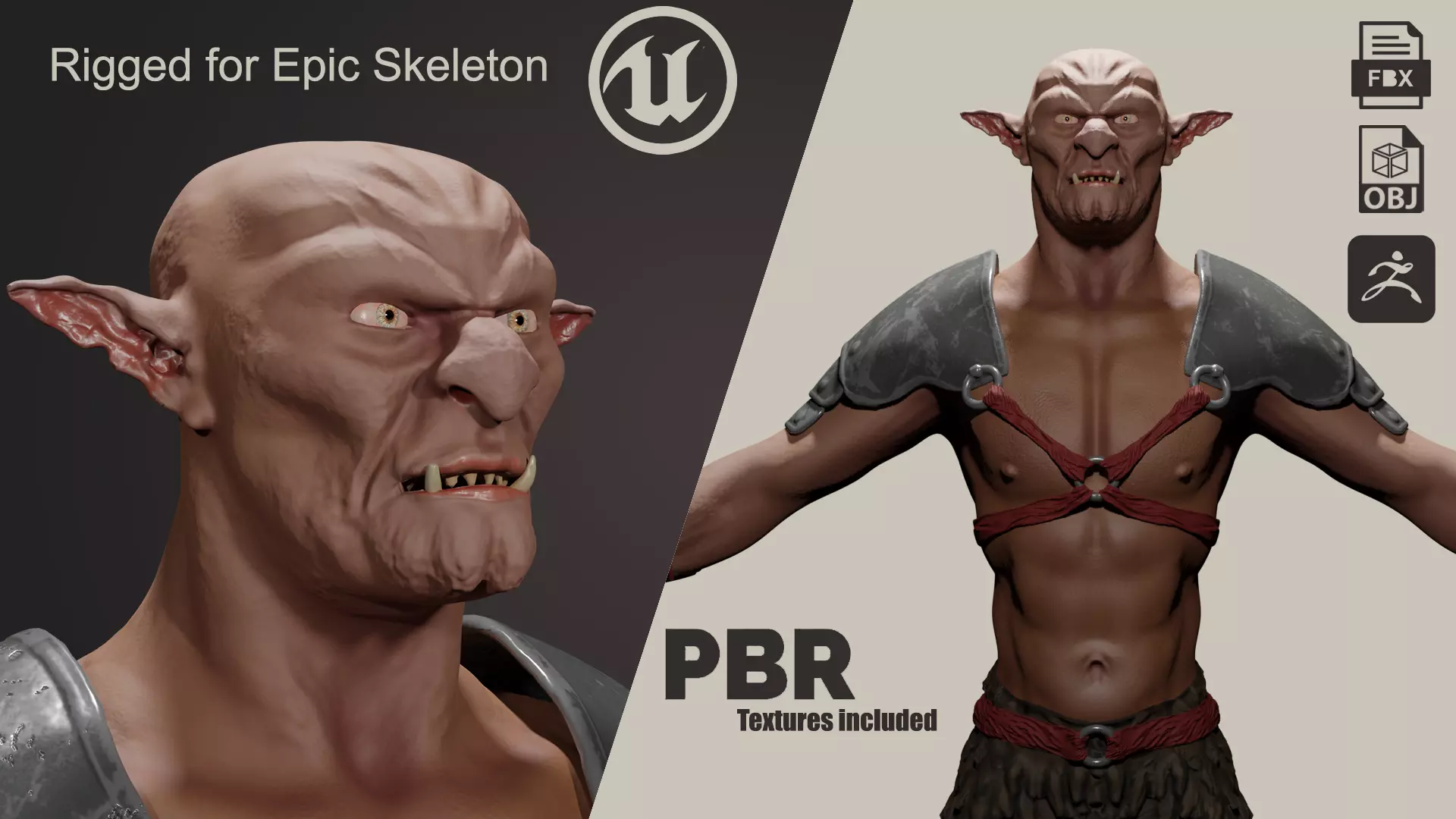 Hobgoblin - Rigged for Unreal Engine Low-poly 3D model