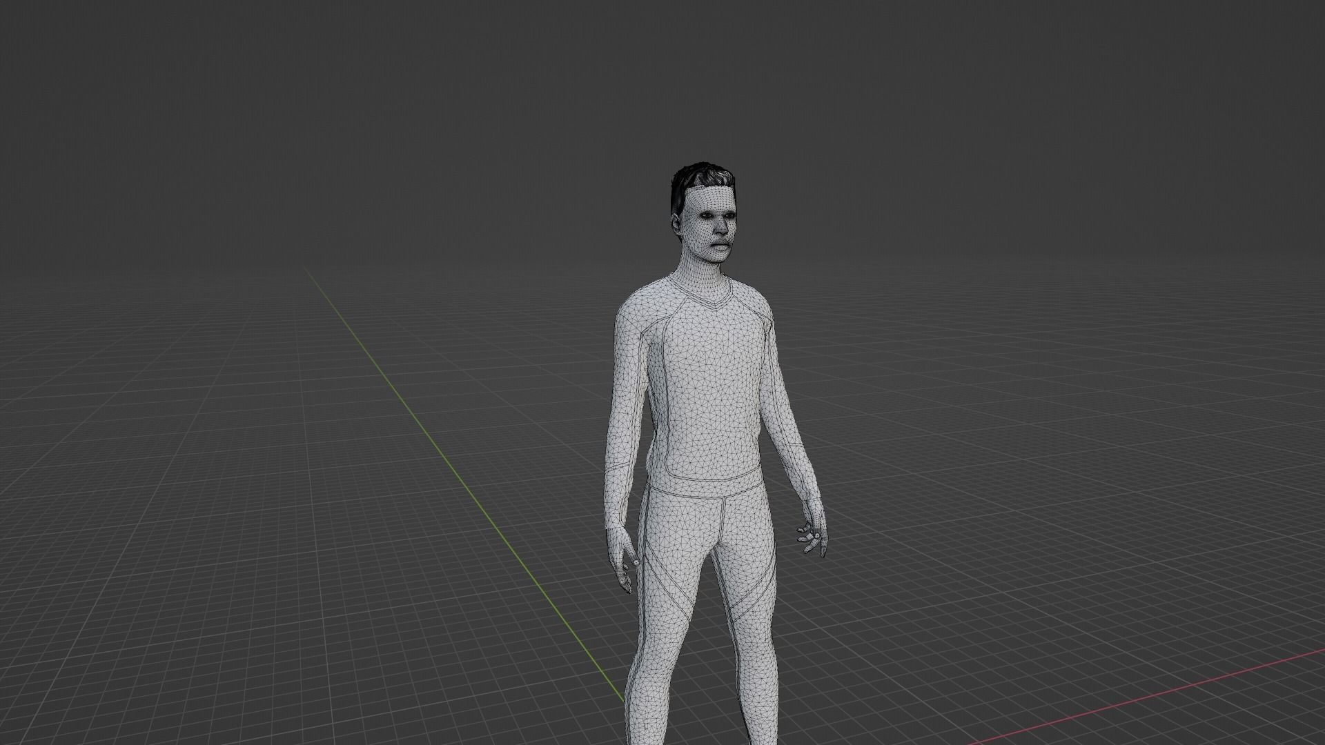 Surfer man in wetsuit Low-poly 3D model_8