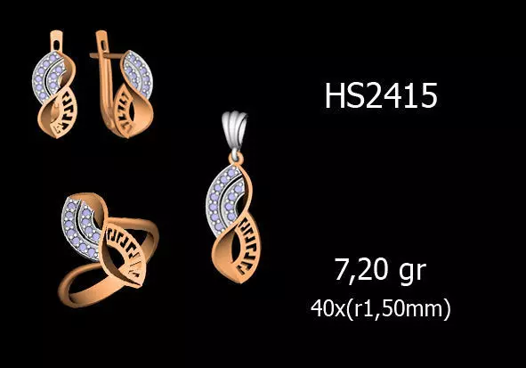 Women Rings Earrings Pendants STL OBJ FBX Details 3D print model_0