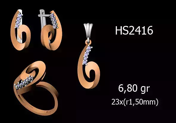 Women Rings Earrings Pendants STL OBJ FBX Details