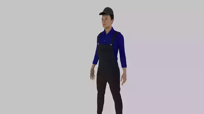 Plumber man in overalls