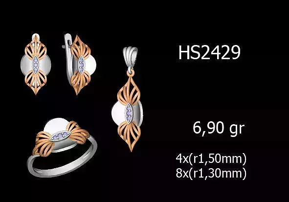Women Rings Earrings Pendants STL OBJ FBX Details
