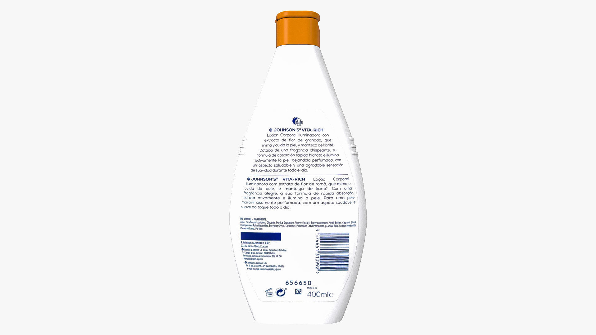 Johnsons Vita-Rich Yogurt Peach and Coconut Body Lotion 3D model_5