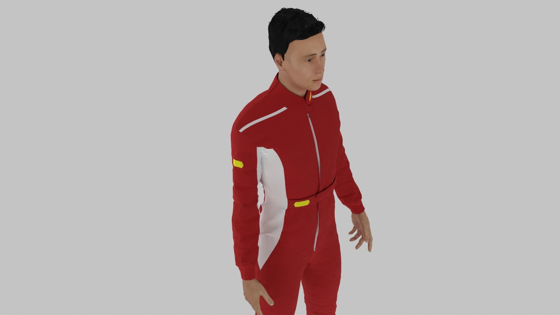 Race Driver Low-poly 3D model_5