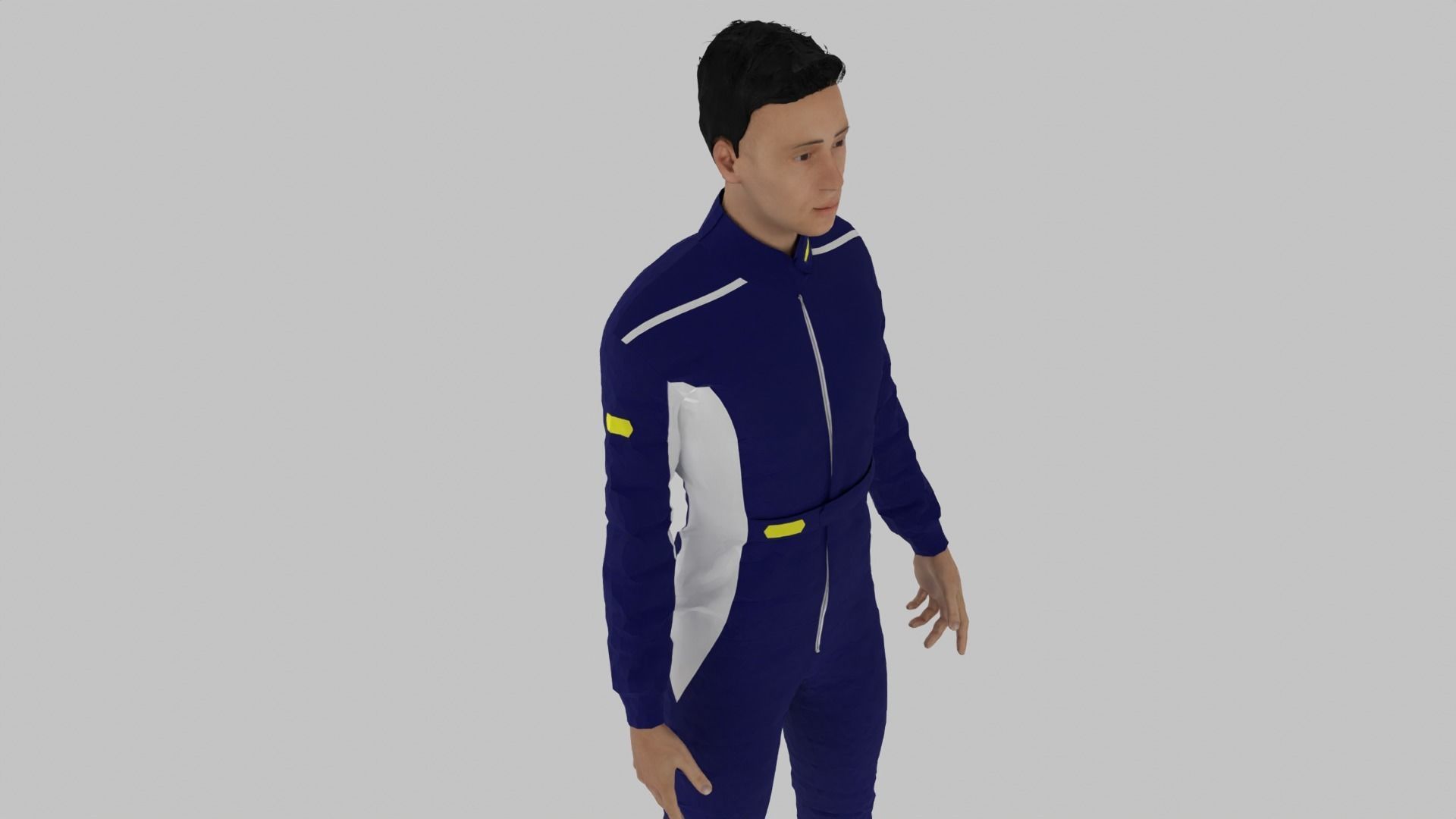 Race Driver Low-poly 3D model_5