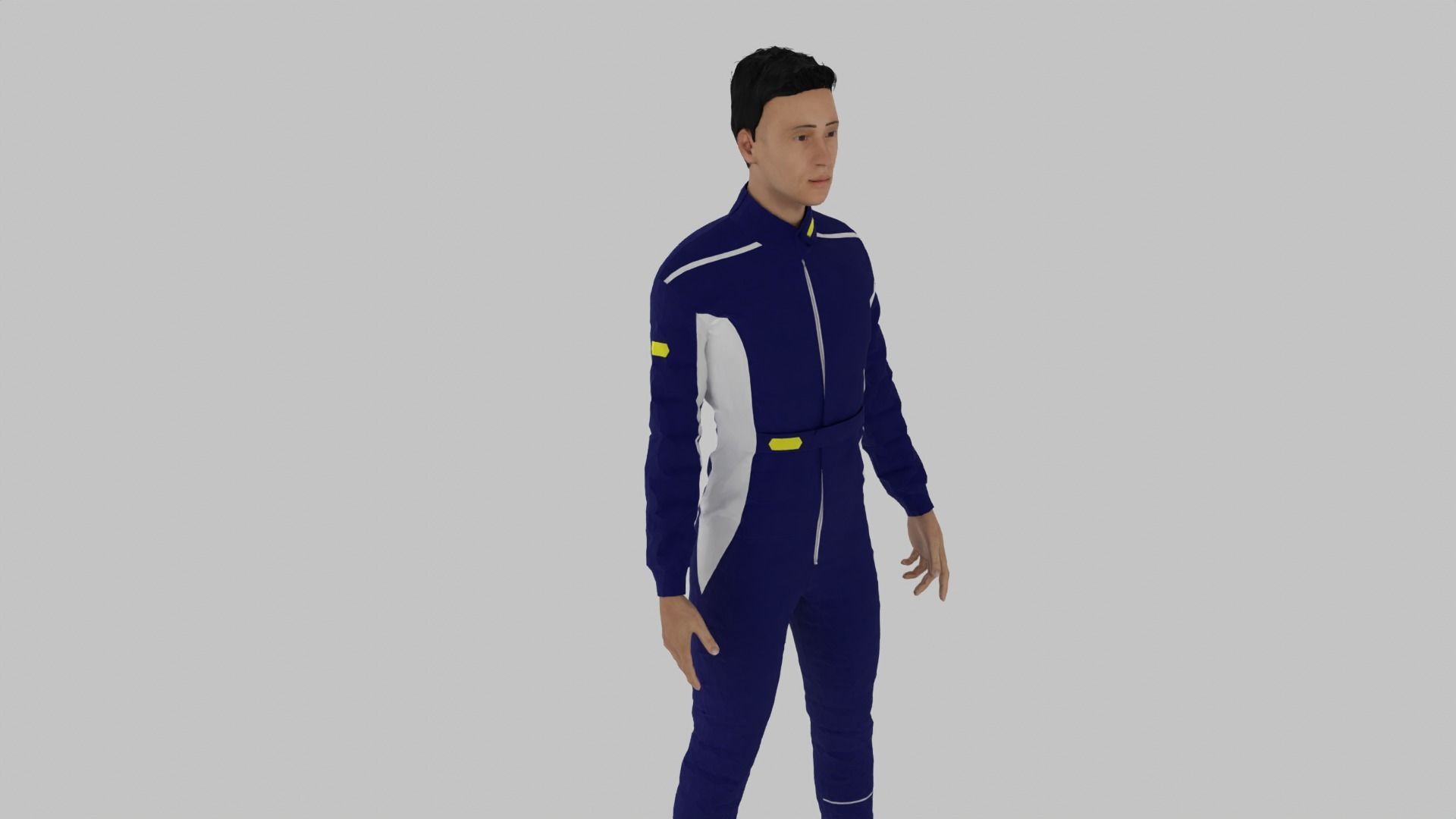 Race Driver Low-poly 3D model_2