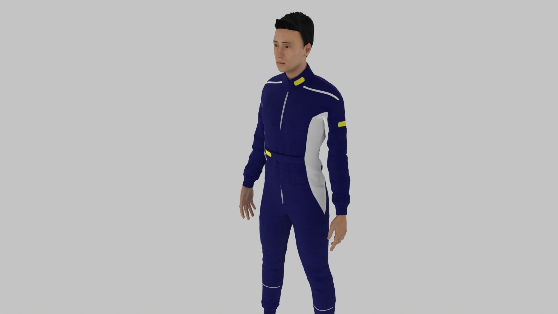 Race Driver Low-poly 3D model_4