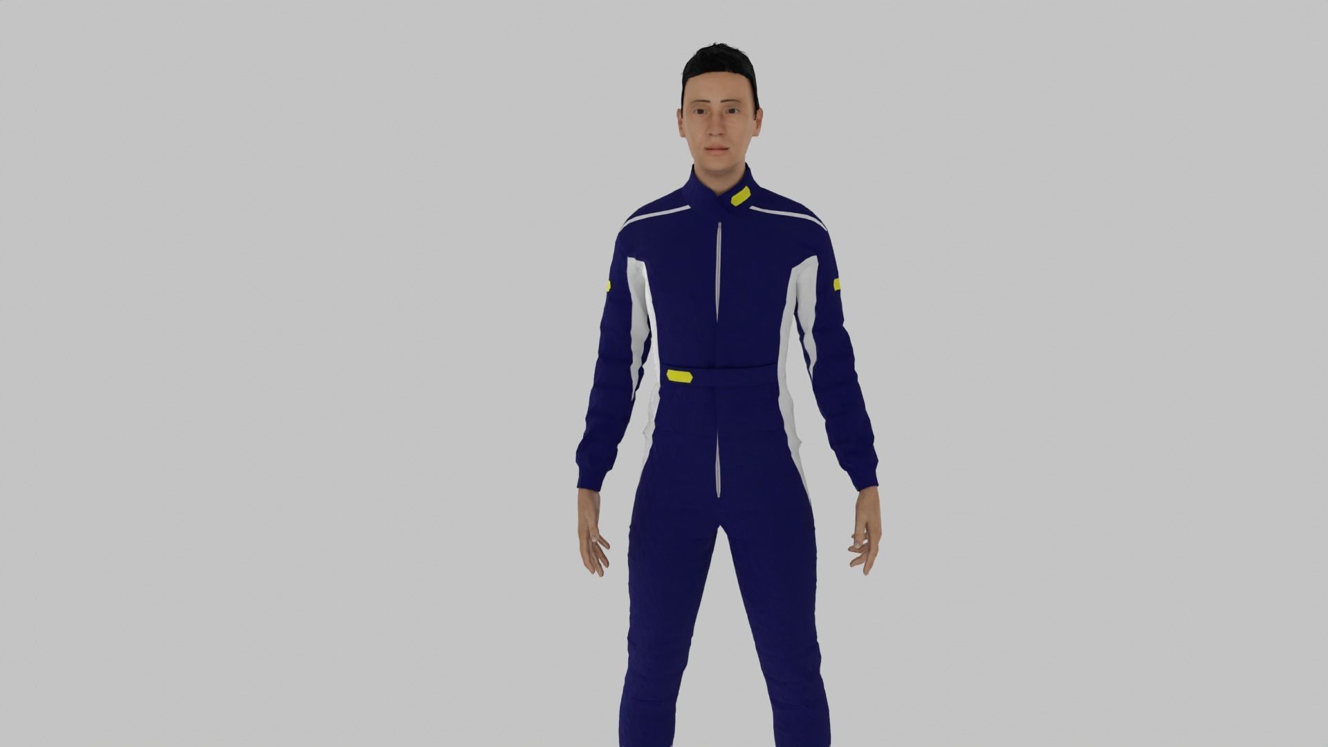 Race Driver Low-poly 3D model_3