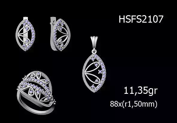 Women Rings Earrings Pendants STL OBJ FBX Details
