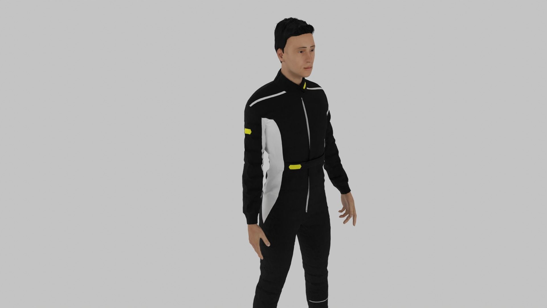 Race Driver Low-poly 3D model_2