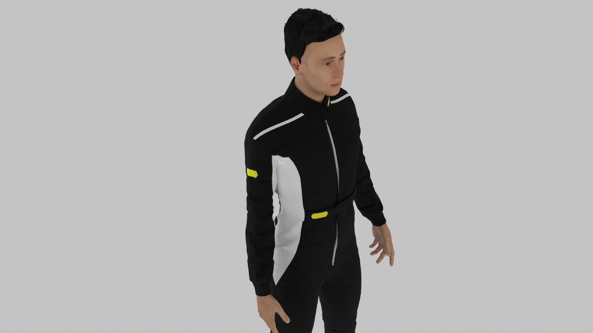 Race Driver Low-poly 3D model_5