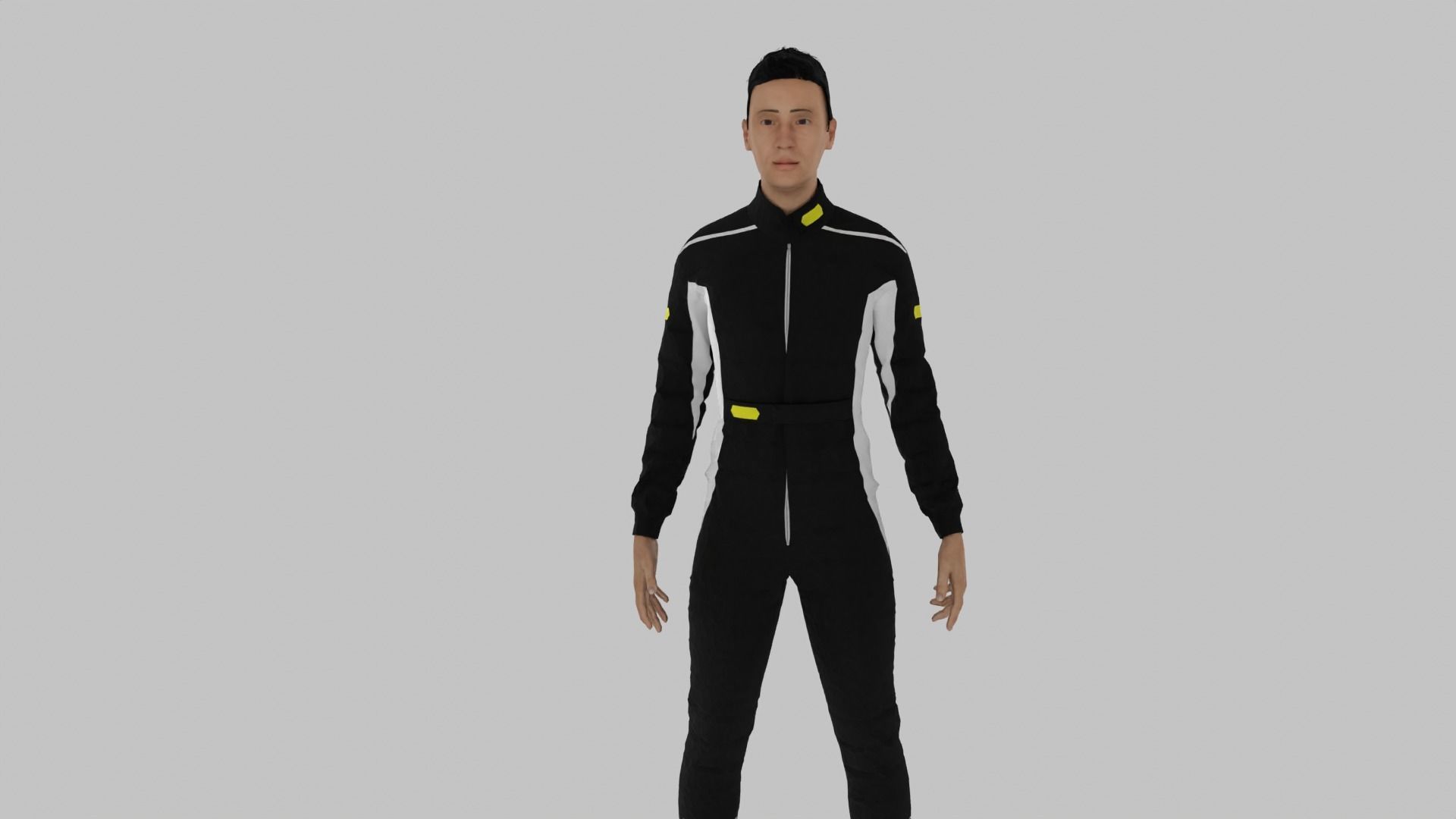 Race Driver Low-poly 3D model_3
