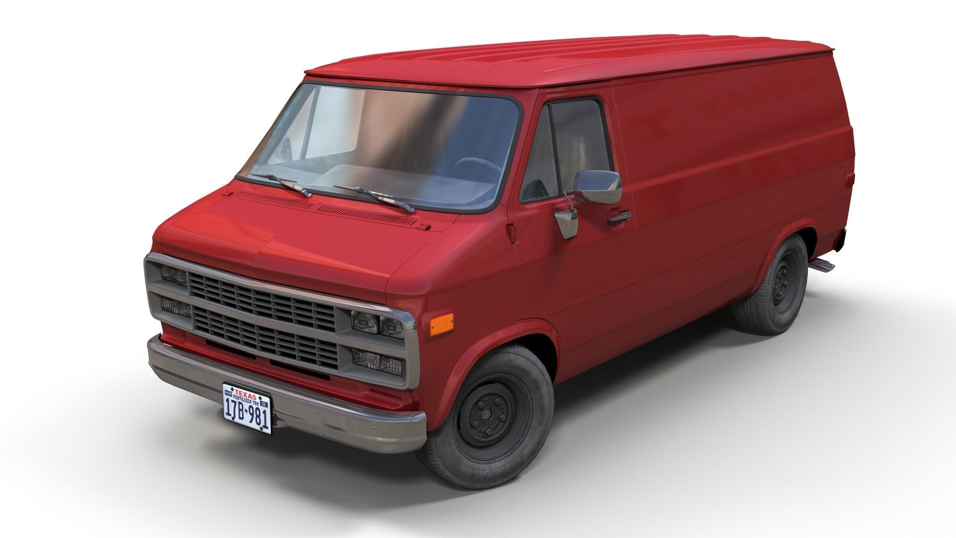 Comercial Van Low-poly 3D model_1