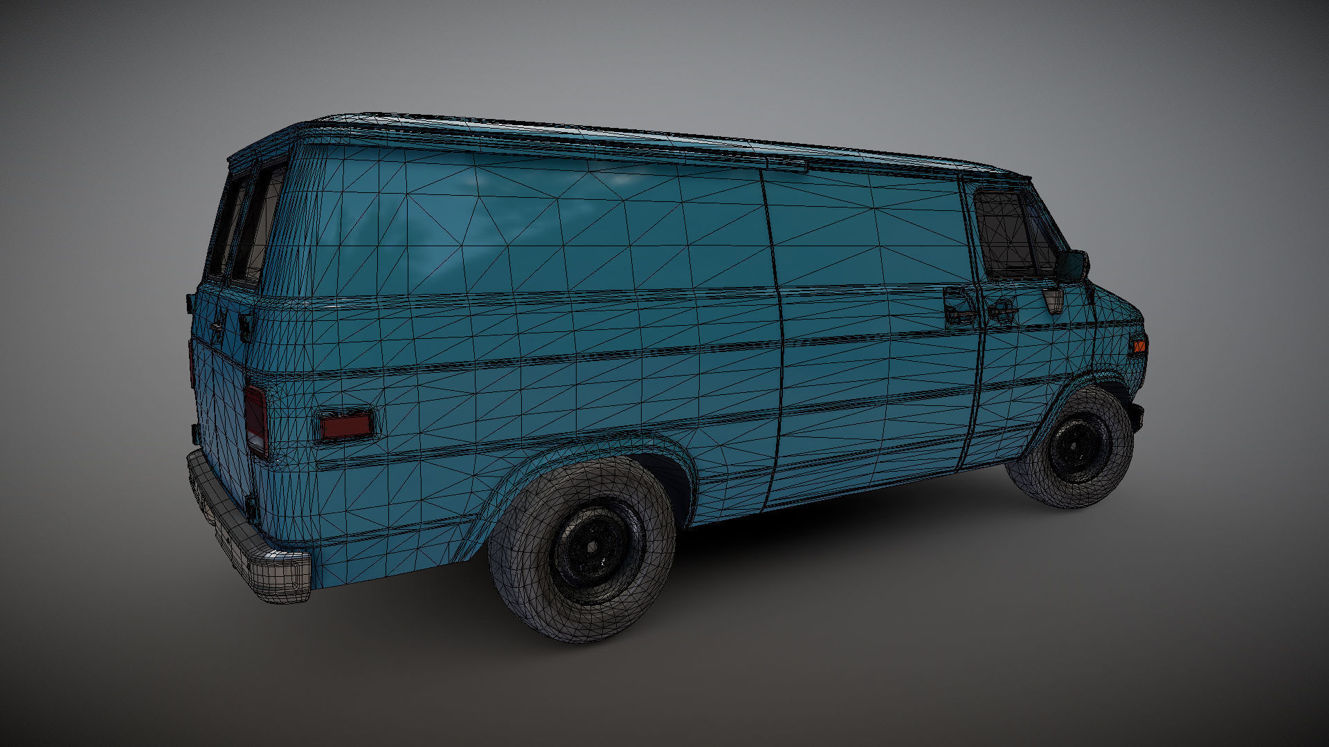 Comercial Van Low-poly 3D model_26