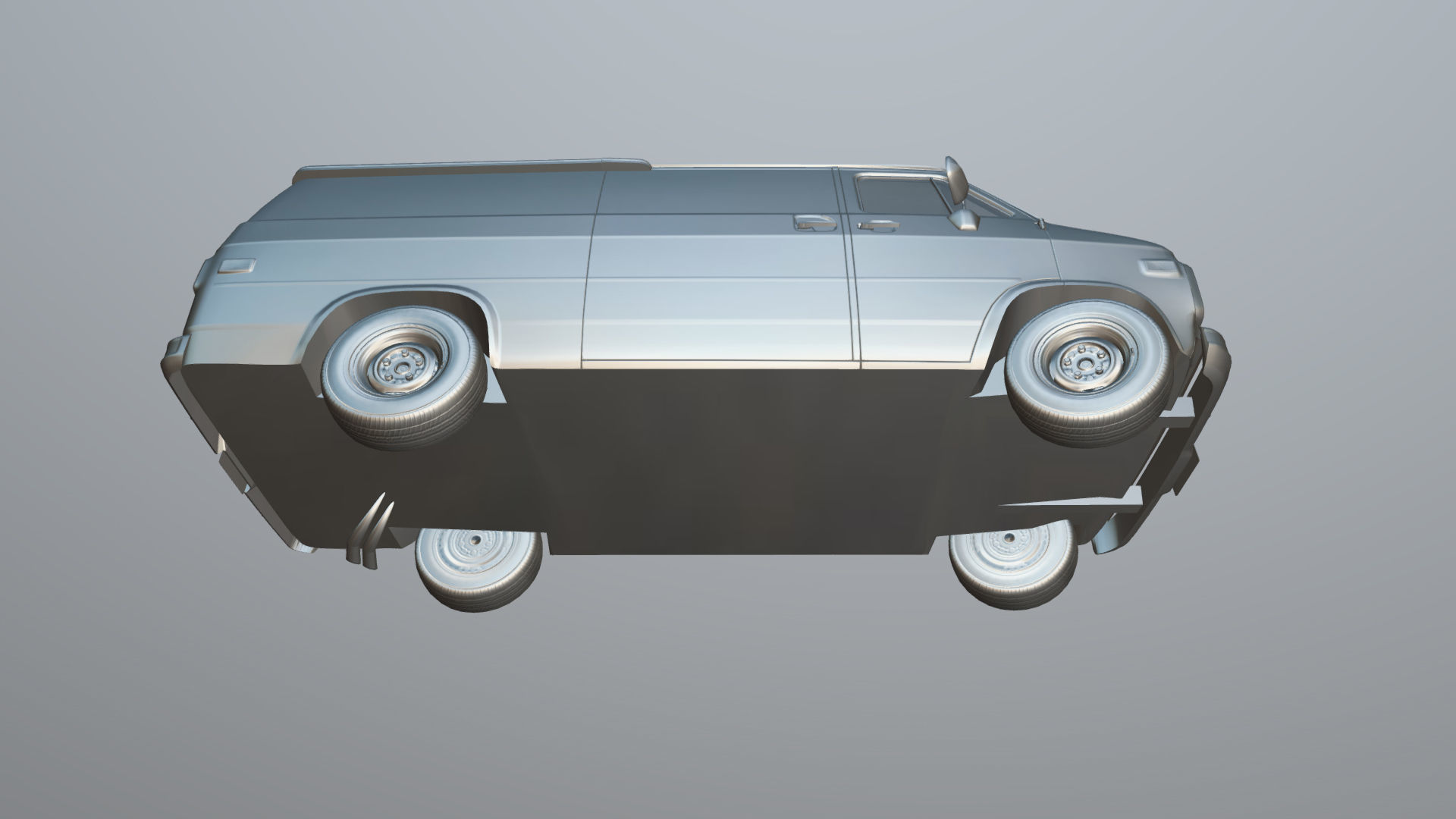 Comercial Van Low-poly 3D model_32