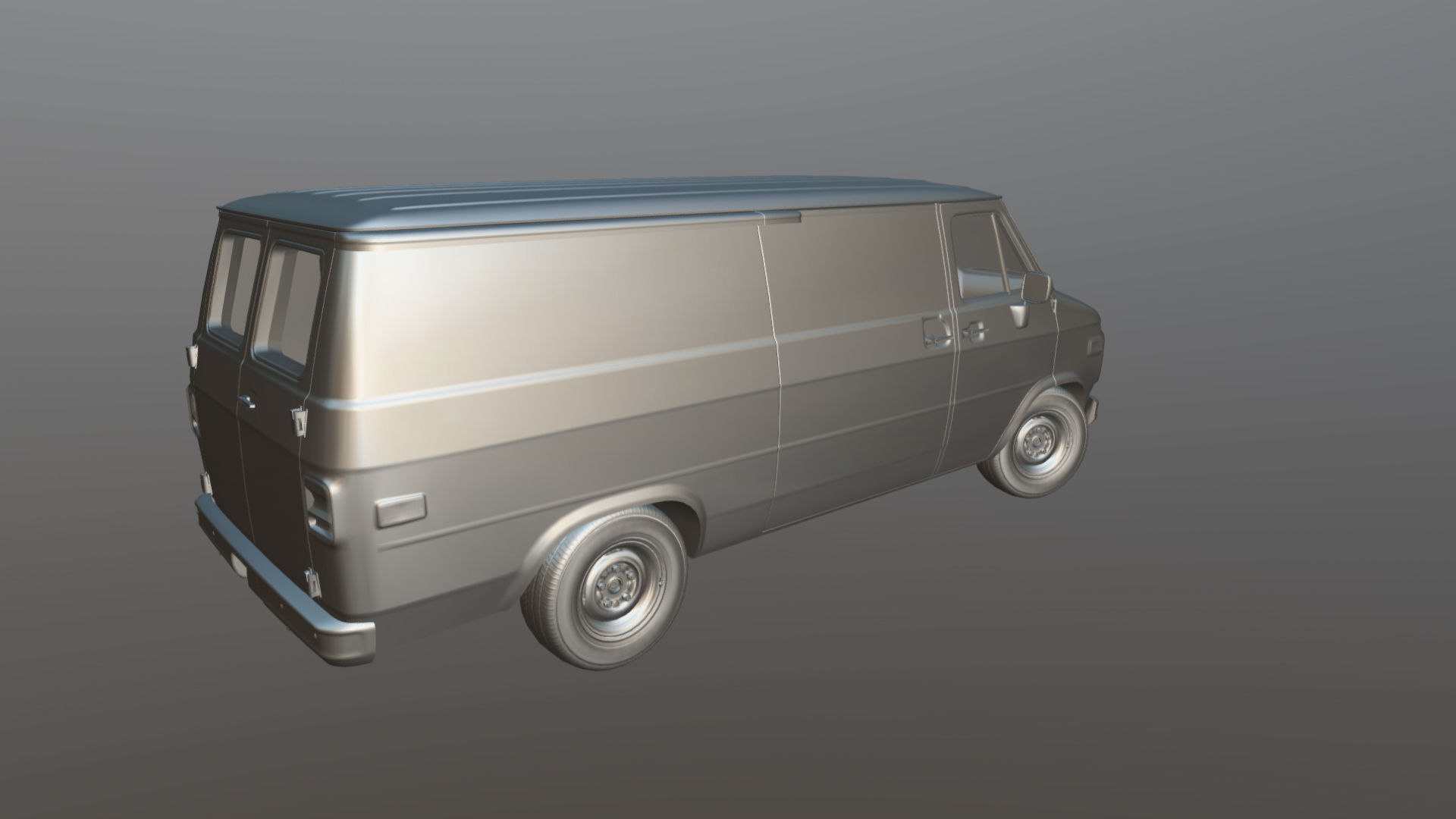 Comercial Van Low-poly 3D model_30