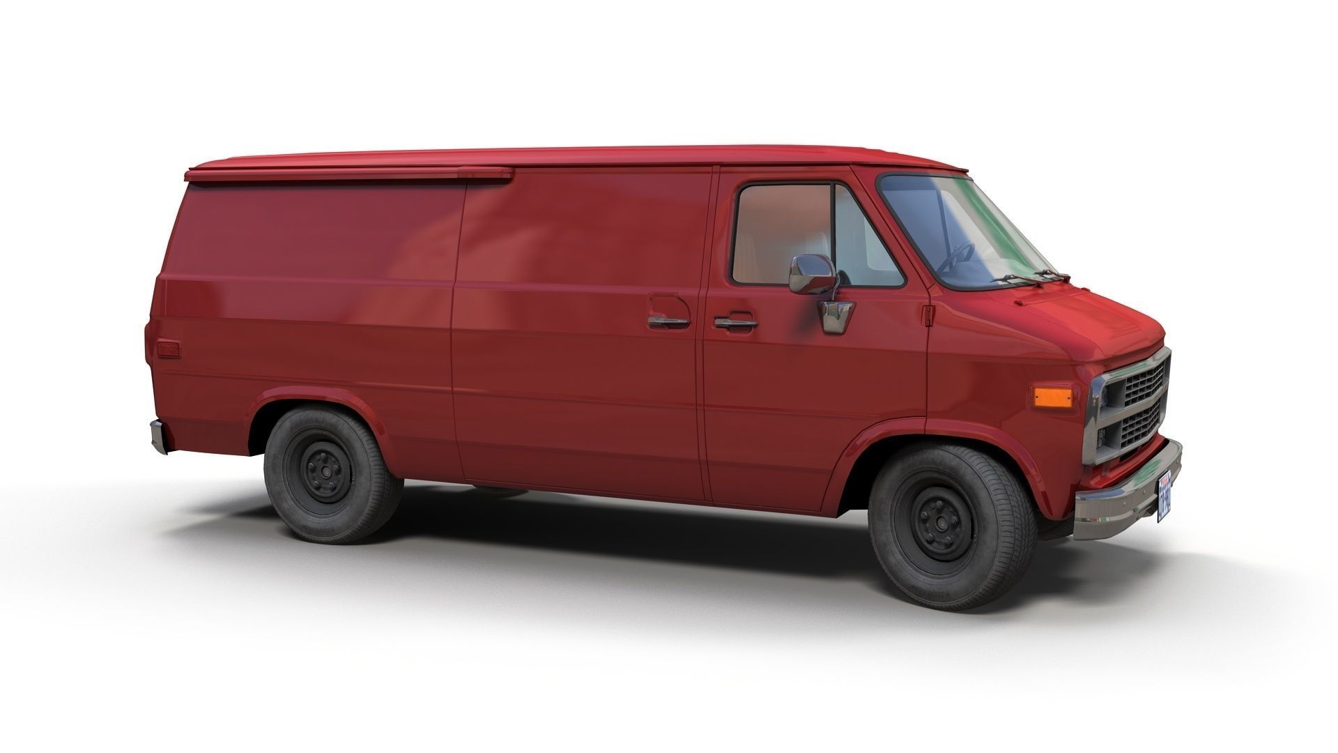 Comercial Van Low-poly 3D model_6