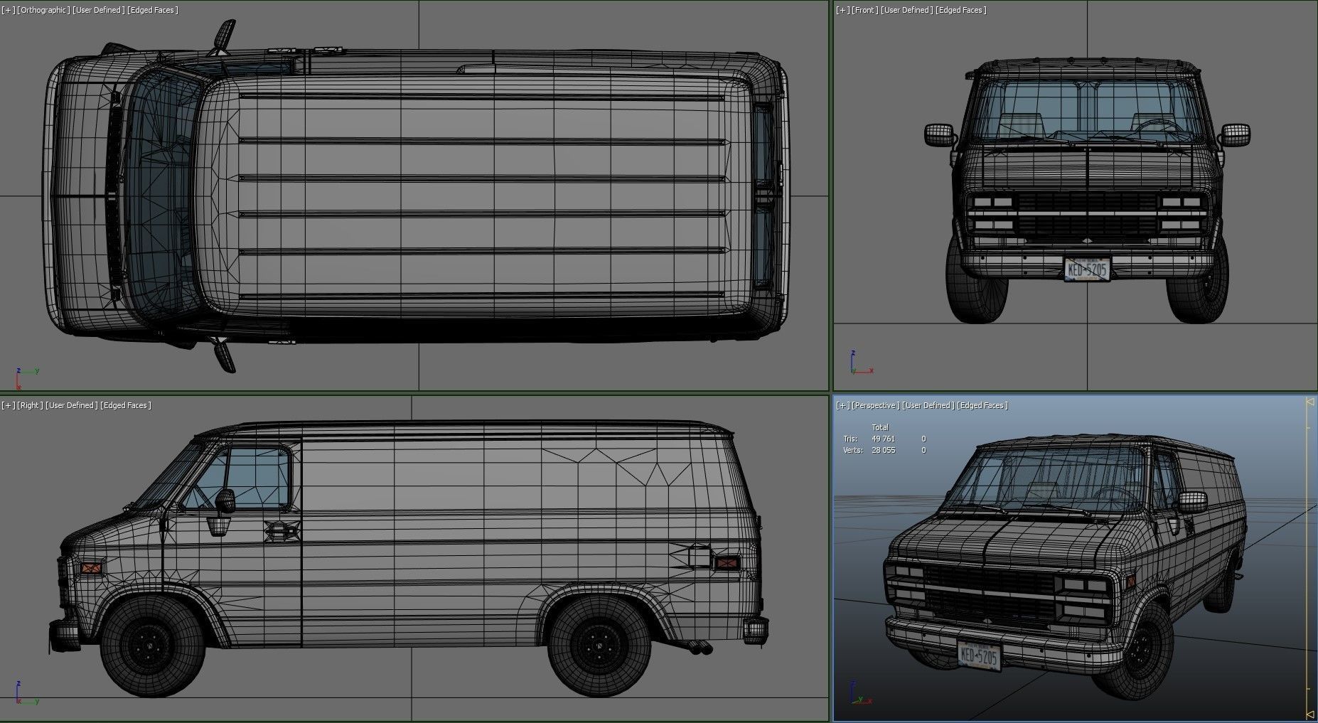Comercial Van Low-poly 3D model_37