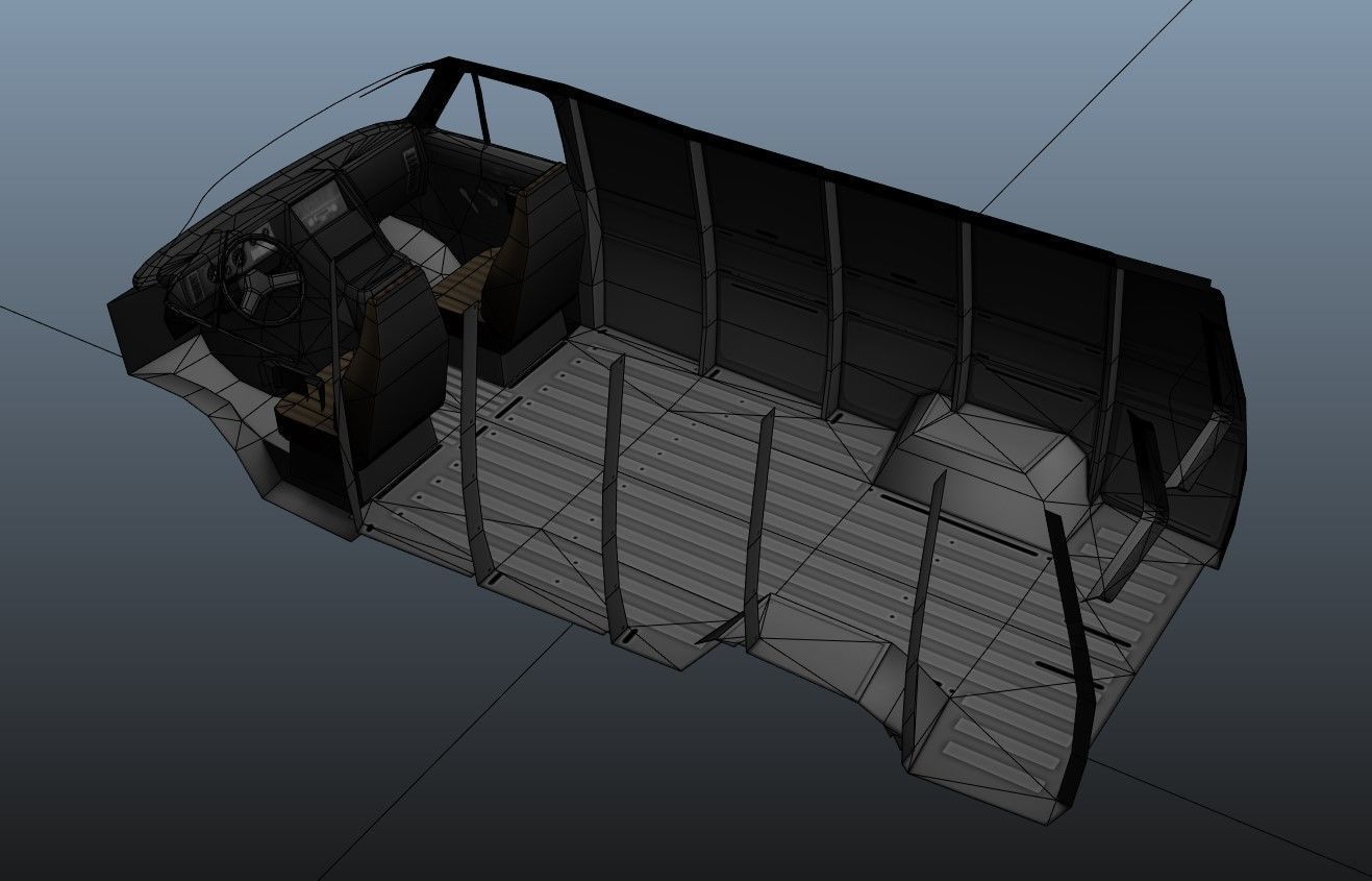 Comercial Van Low-poly 3D model_38