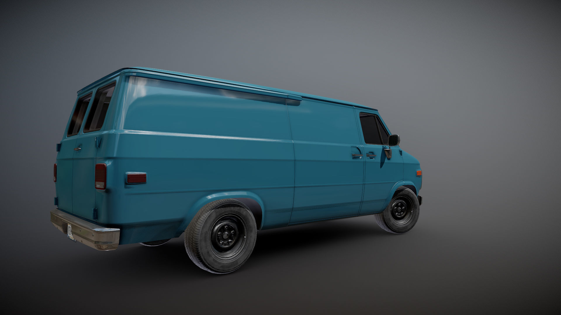 Comercial Van Low-poly 3D model_18