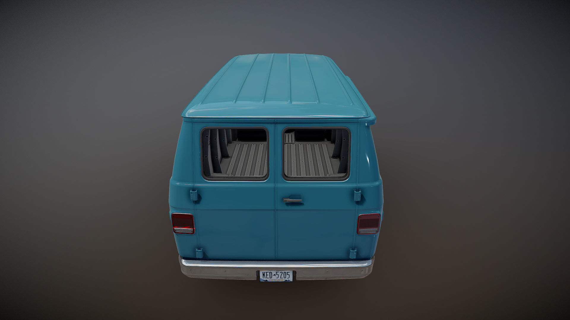 Comercial Van Low-poly 3D model_24