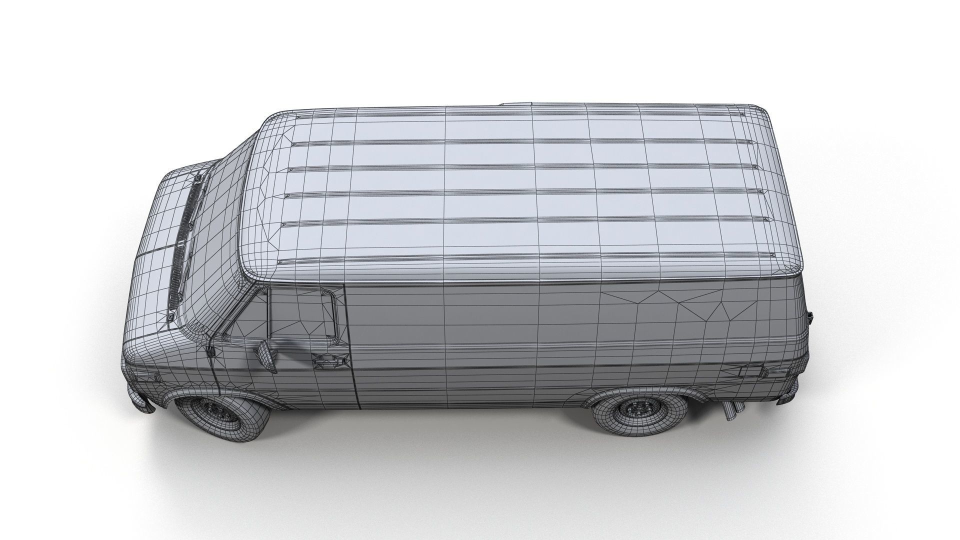 Comercial Van Low-poly 3D model_13