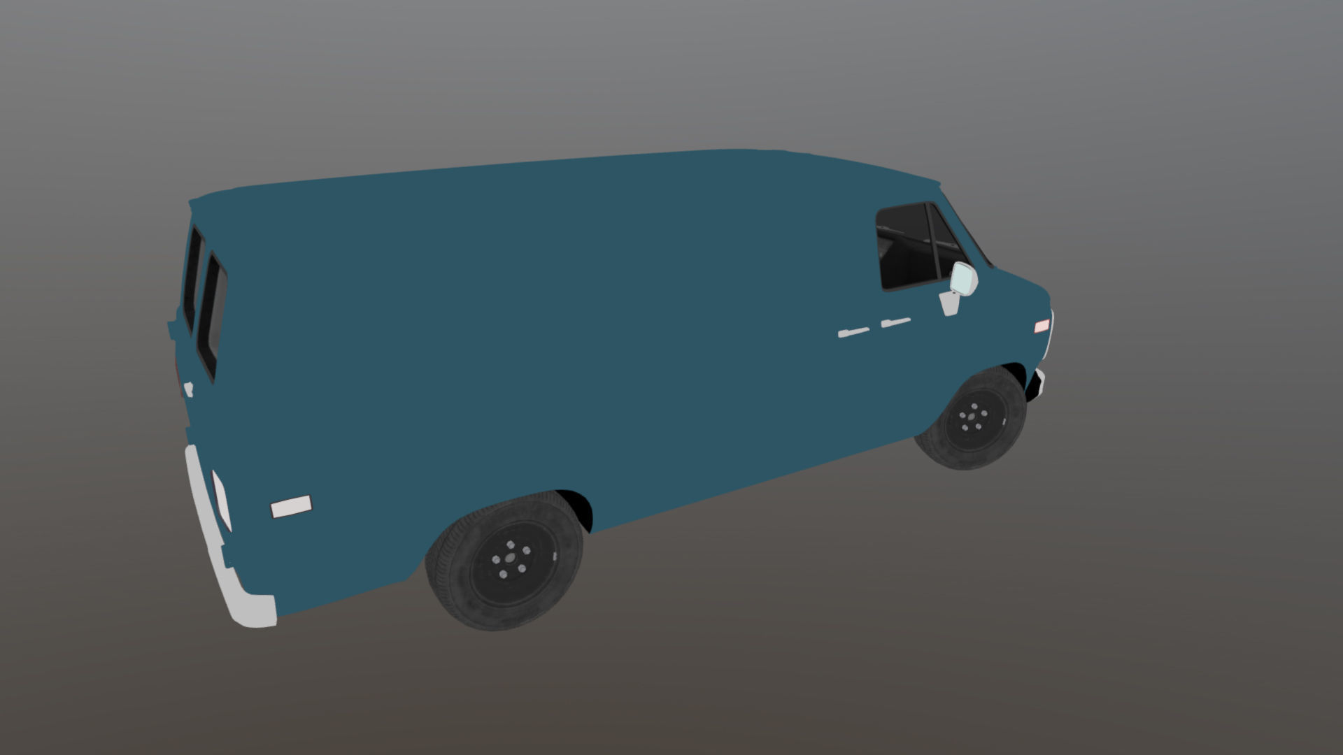 Comercial Van Low-poly 3D model_34