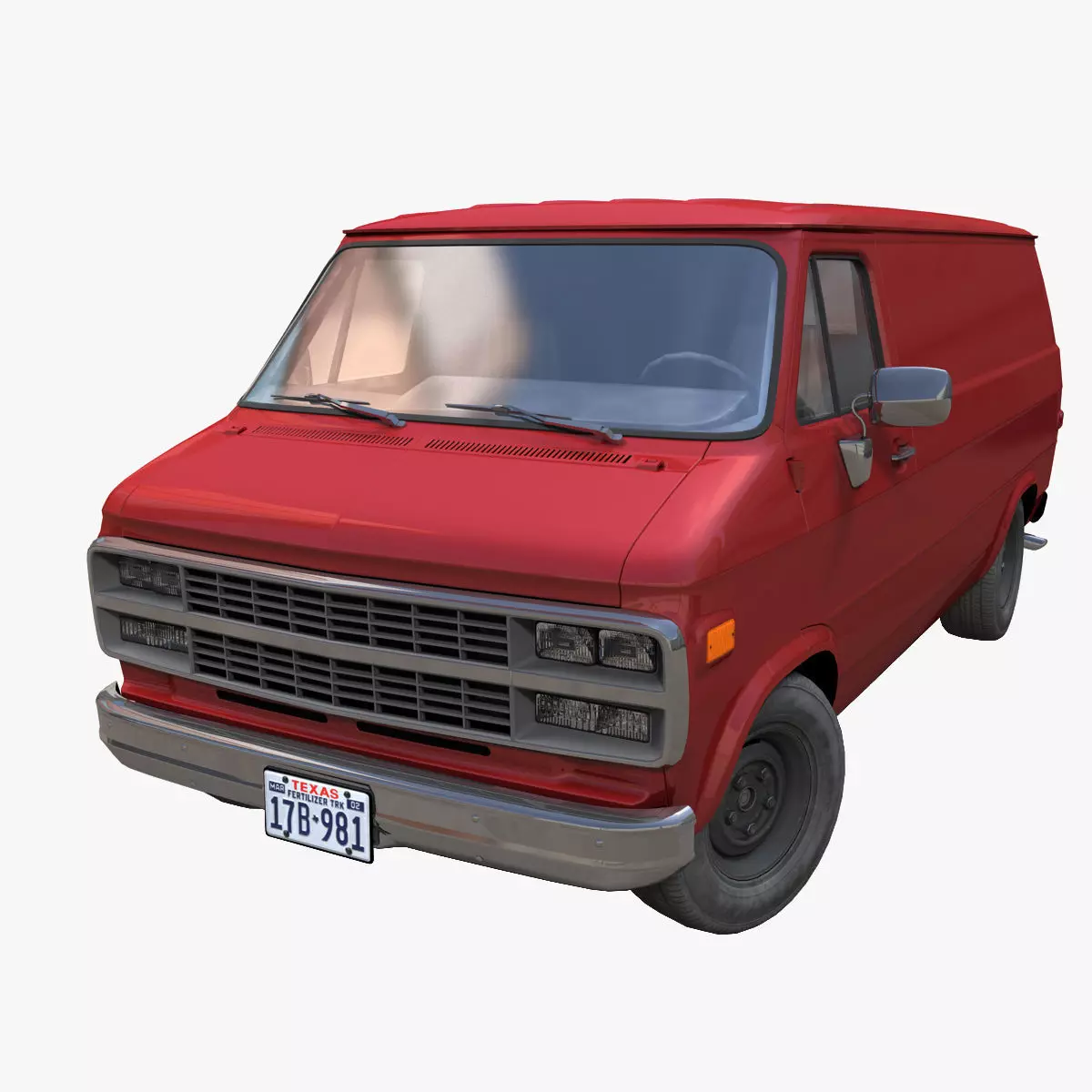 Comercial Van Low-poly 3D model_0