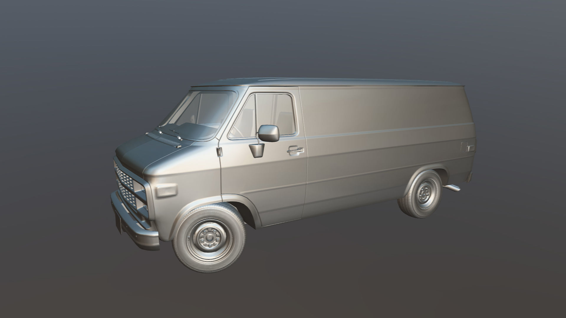 Comercial Van Low-poly 3D model_29