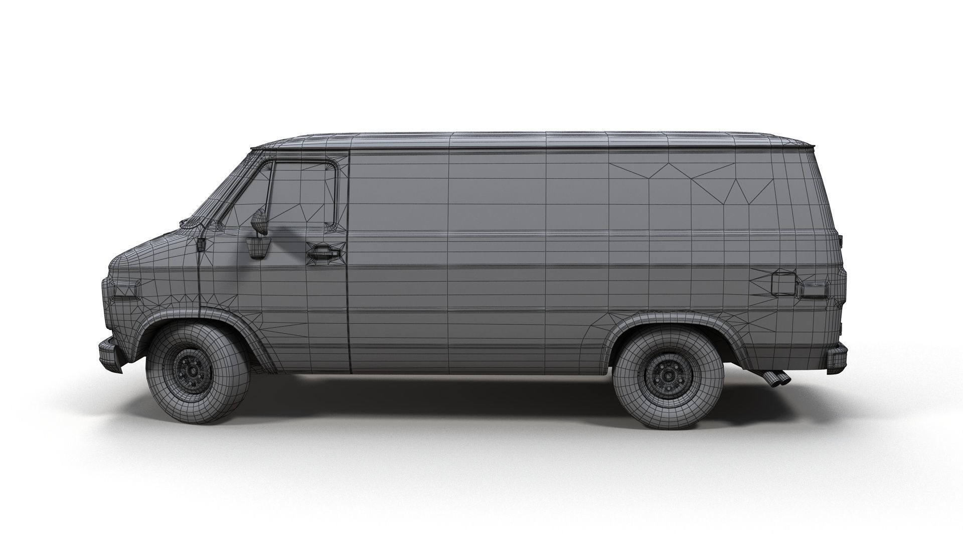 Comercial Van Low-poly 3D model_12